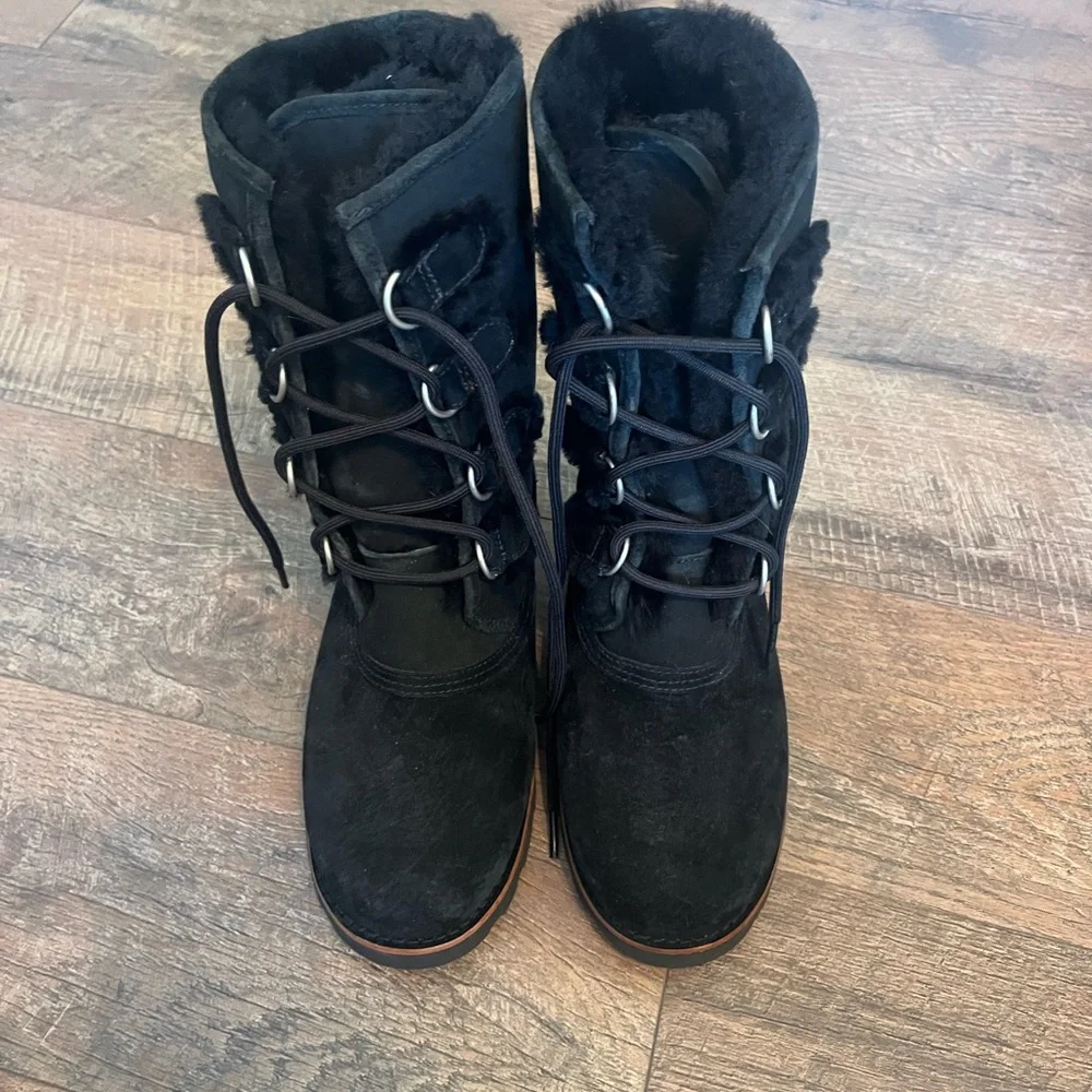 UGG Never Worn Black Suede Boots with Stitch Detail - Picture 3 of 8